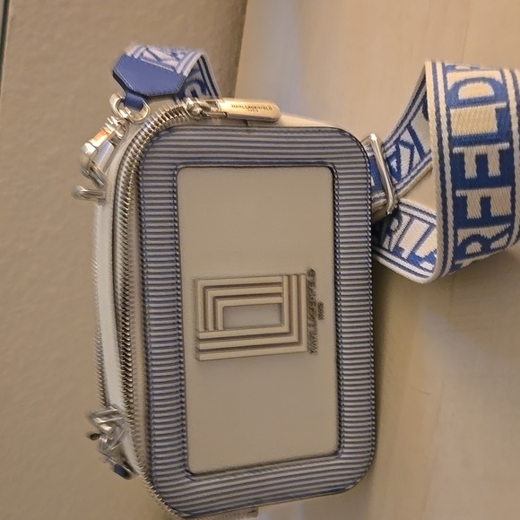 Karl Lagerfeld Handbags - Karl Lagerfeld White and Blue Crossbody Bag Nwot